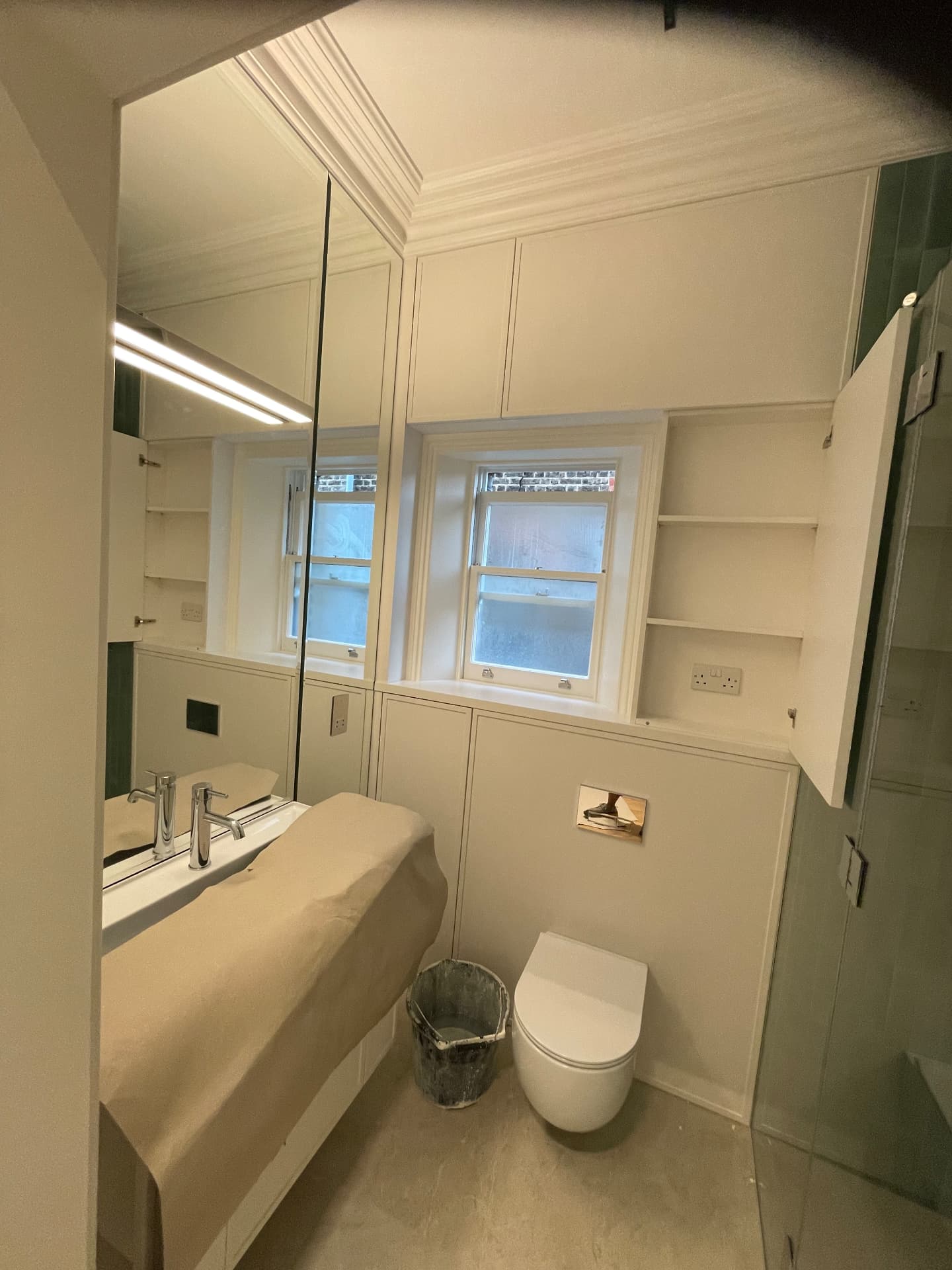 Completed bathroom electrical installation